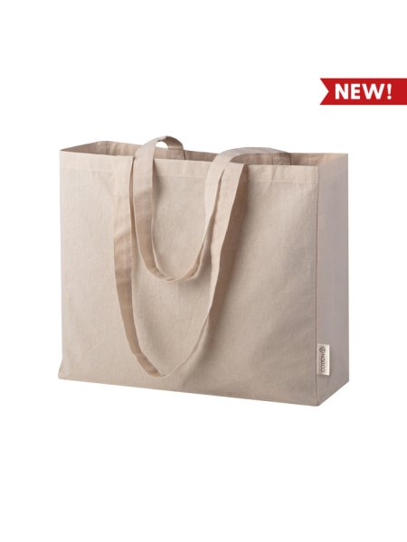 Shopper con soffietto in cotone personalizzata Rebecca 40 x 35 x 12 cm