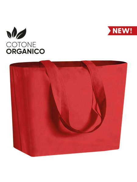 Shopper bag in cotone organico personalizzata Raphy 32 x 24 x 10 cm