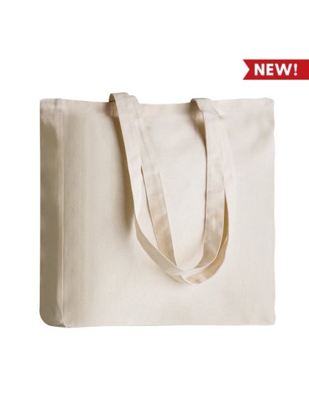 Shopper con soffietto in cotone personalizzata Gusset 38 x 42 x 8 cm