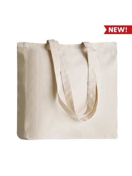 Shopper bag in cotone organico personalizzato Gusset 280 38 x 42 x 8 cm