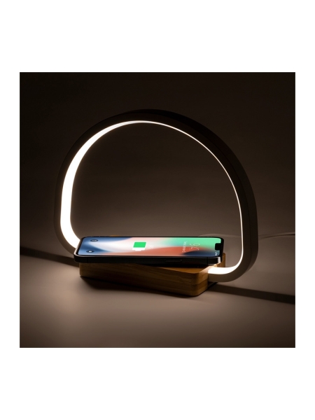 Lampada caricabatterie wireless in bamboo personalizzata Crib