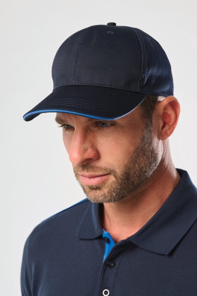 Cappellino sandwich 6 pannelli a contrasto certificato personalizzabile WK Designed To Work