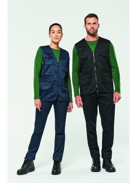 Gilet unisex da lavoro WK Designed To Work multitasche foderato