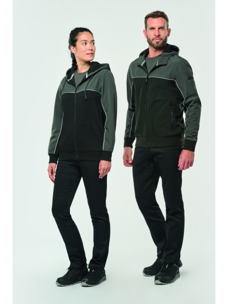 Giubbotto unisex personalizzato WK Designed To Work Two-tone Line Softshell a 3 strati