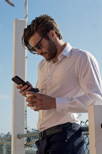 Camicia con logo ricamato o stampato uomo manica lunga Payper Brighton