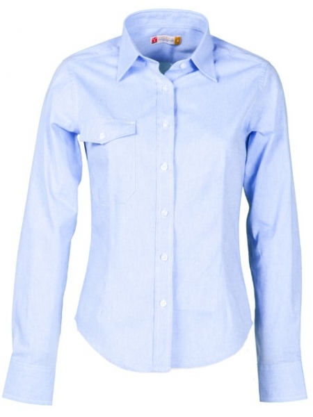 Camicia azzurra donna manica lunga personalizzabile PAYPER 130 gr