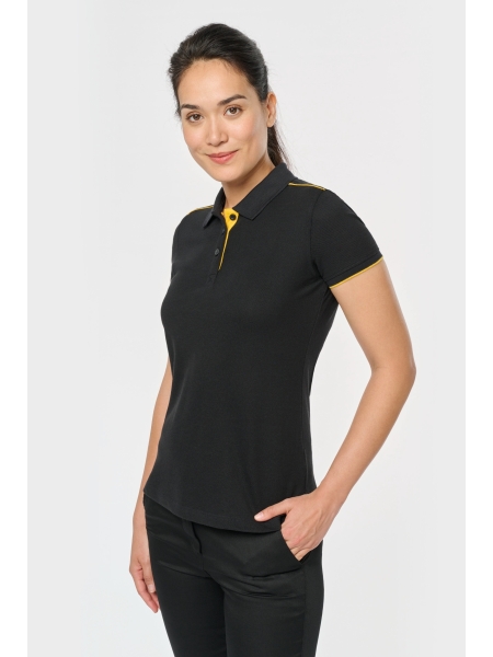 Polo da donna personalizzata WK Designed To Work Day To Day a contrasto