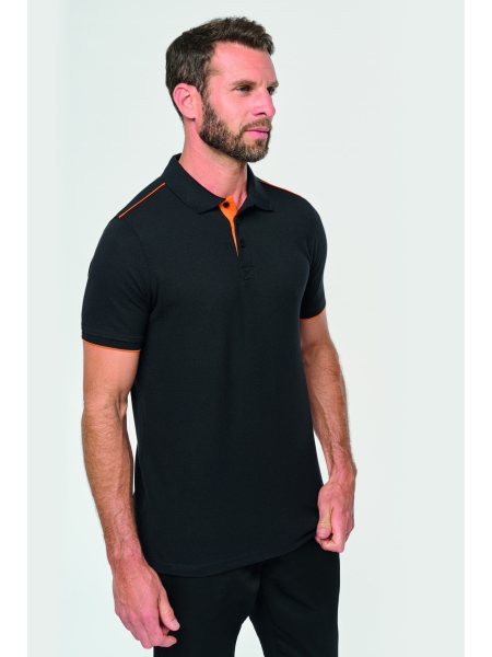 Polo da uomo personalizzata WK Designed To Work a contrasto Day To day