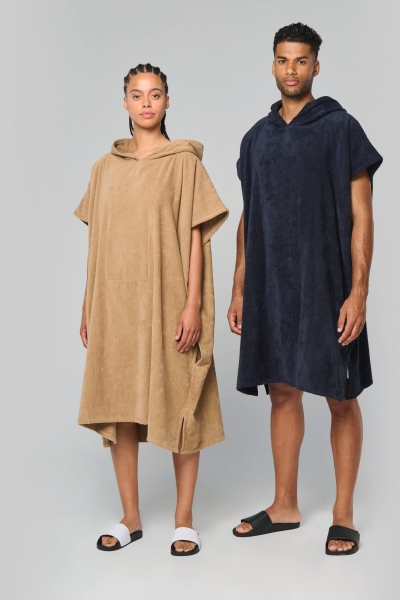 Accappatoio poncho unisex in spugna con cappuccio personalizzabile Proact