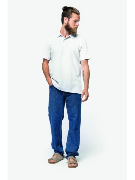Polo con logo ricamato o stampato da uomo ecosostenibili Native Spirit Recycled