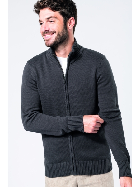 Cardigan da uomo personalizzato Kariban full zip