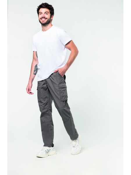 Pantalone cotone leggero uomo multitasche