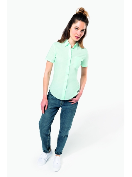Camicia da lavoro manica corta da donna personalizzata Kariban Corporate