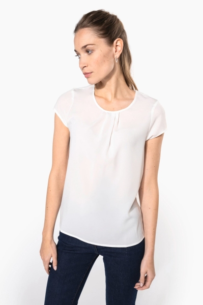 Blusa donna crêpe manica corta 85 g/m² personalizzabile Kariban