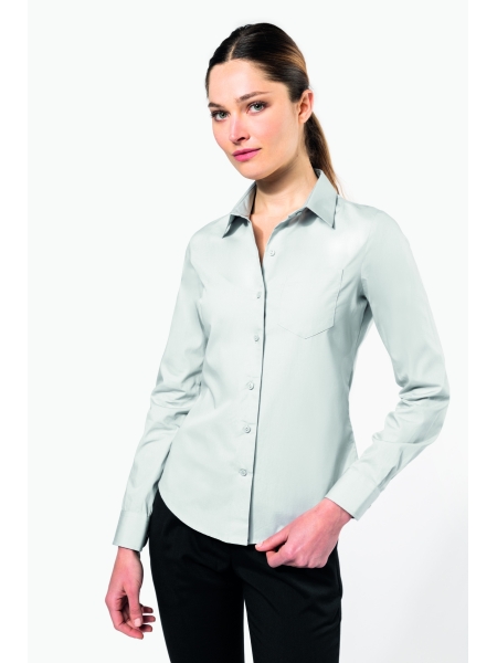 Camicia da lavoro donna personalizzata Kariban in popeline Corporate