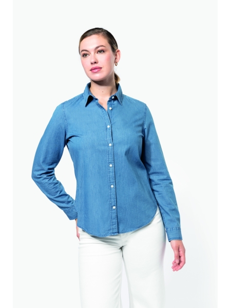 Camicia da donna personalizzata Kariban Denim 160