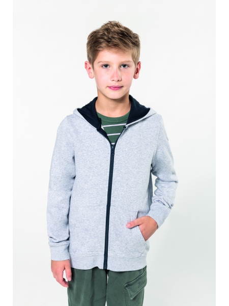 Felpe con cappuccio bambino personalizzate Kariban full zip
