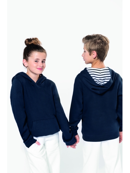 Felpa da bambino unisex personalizzata Kariban a contrasto con motivi