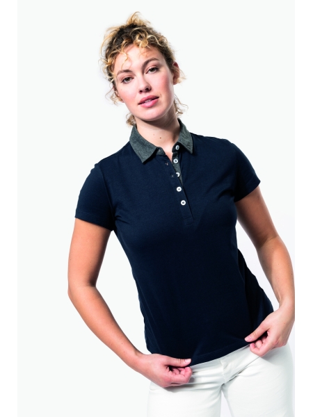 Polo stampa personalizzata da donna Kariban jersey bicolore