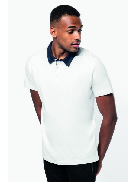Polo 3 bottoni da uomo personalizzata Kariban jersey bicolore