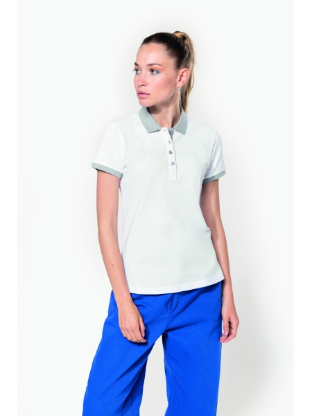 Polo da donna personalizzata Kariban Basic+ bicolore