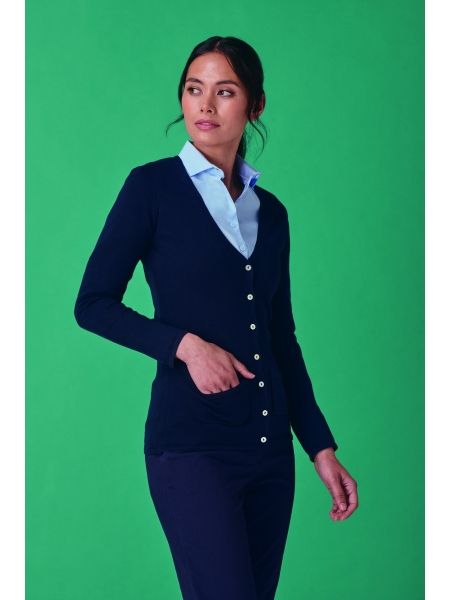Cardigan con bottoni effetto madreperla da donna personalizzato Henbury