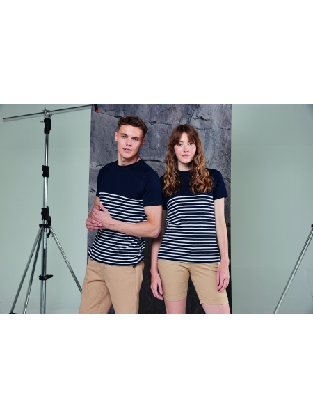 Maglietta a righe unisex personalizzata Front Row & Co