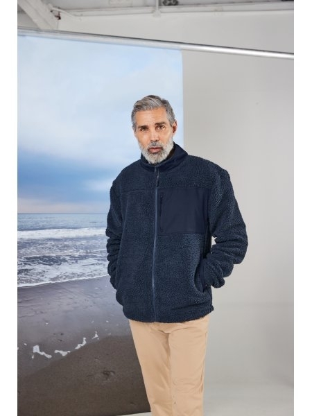 Giacca pile uomo personalizzata Front Row & Co Sherpa