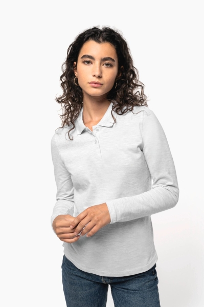 Polo da donna 220 g/m² Kariban a manica lunga personalizzabile