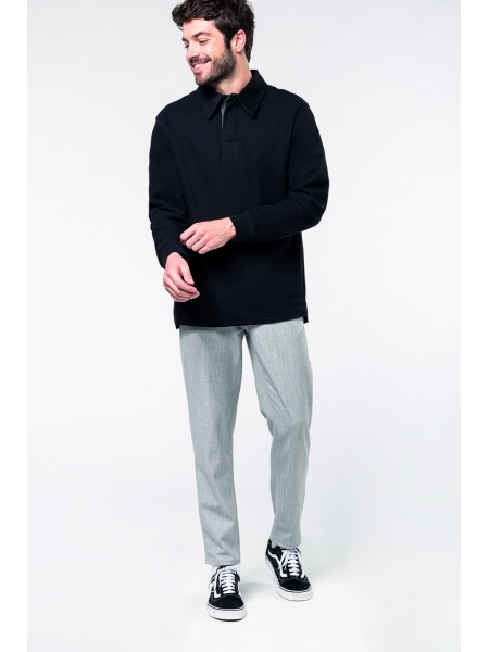 Polo manica lunga da lavoro uomo personalizzata Kariban French Rib