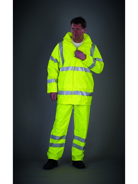 Giacca antipioggia traspirante Hi-Vis Soft Flex personalizzata yoko
