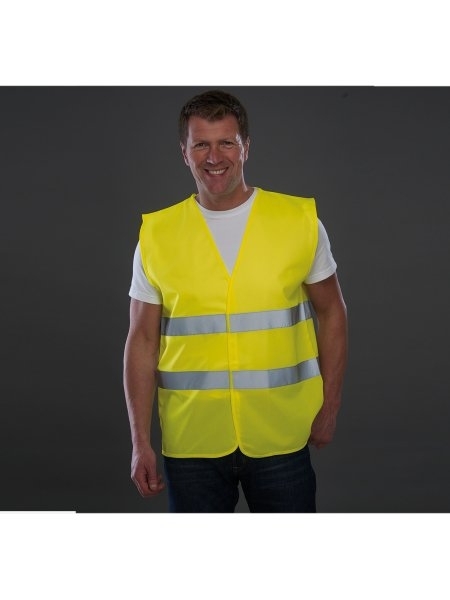 Gilet a 2 fasce alta visibilità da lavoro personalizzato Yoko