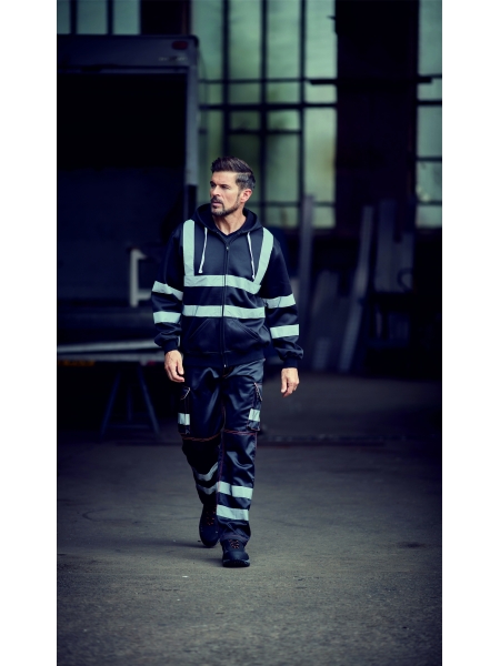 Felpa alta visibilità personalizzata Yoko Full Zip Hi Vis