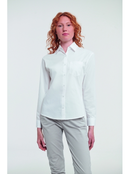 Camicia da donna personalizzata Russell in puro cotone popeline