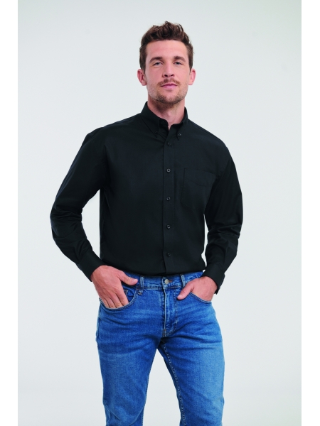 Camicia con logo ricamato o stampato personalizzato da uomo Russell Oxford