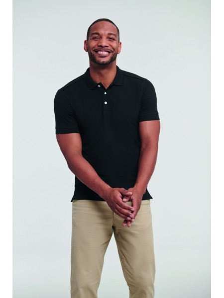 Polo stretch da uomo personalizzata Russell