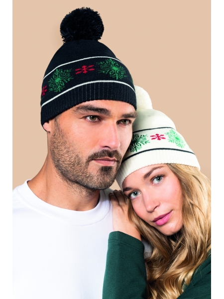 Cappello con ponpon invernale personalizzato k-up Christmas