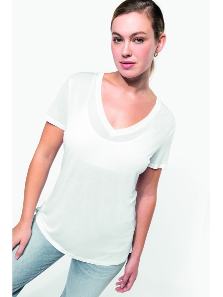Magliette scollo a v donna personalizzate Kariban Lyocell TENCEL
