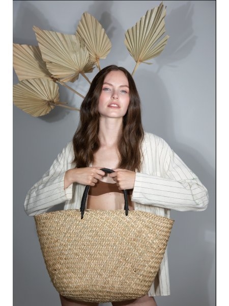 Borsa shopping in paglia personalizzabile Kariban 20 L