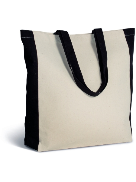 Shopper in cotone personalizzata Ki-mood bicolore