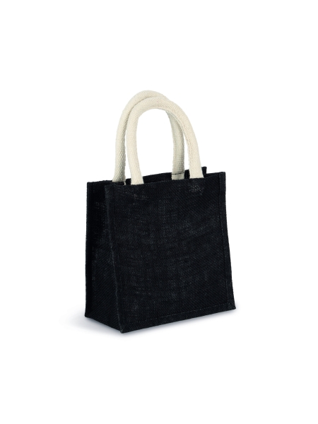 Borsa stile shopper in tela di juta modello piccolo