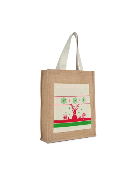 Shopper natalizie in juta personalizzate Ki-mood
