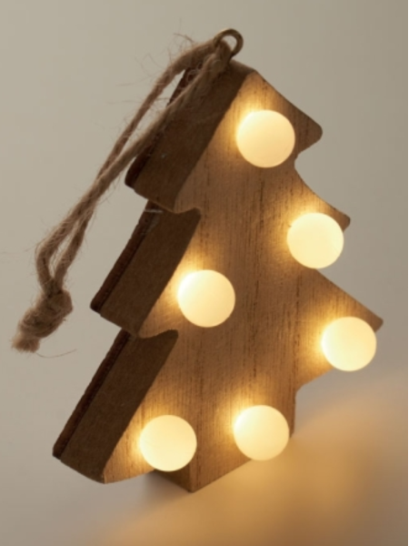 Mini albero di Natale artificiale con 20 luci LED giallo caldo su una base  di juta