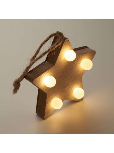 Stella in legno natalizia con luci LED personalizzata Lalie