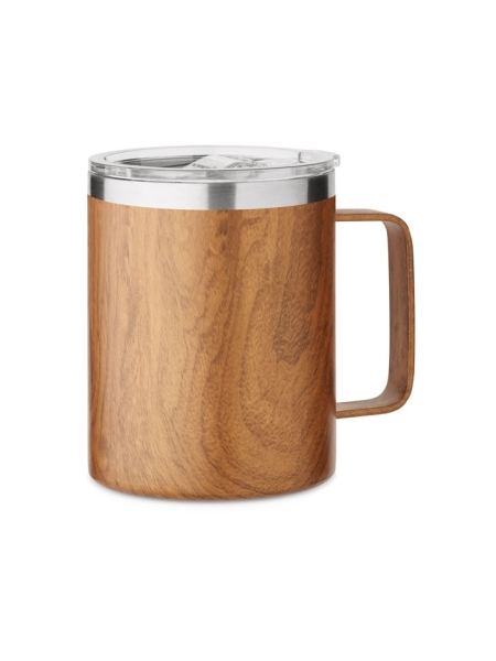 Tazza doppio strato in acciaio riciclato e legno personalizzata Namib Mug 300 ml