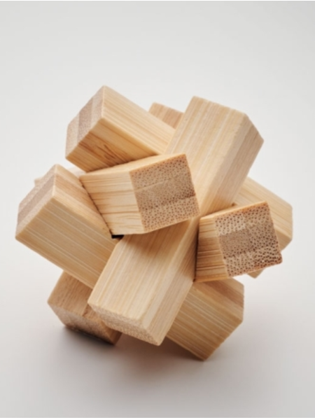 Puzzle rompicapo in bambù a forma di stella