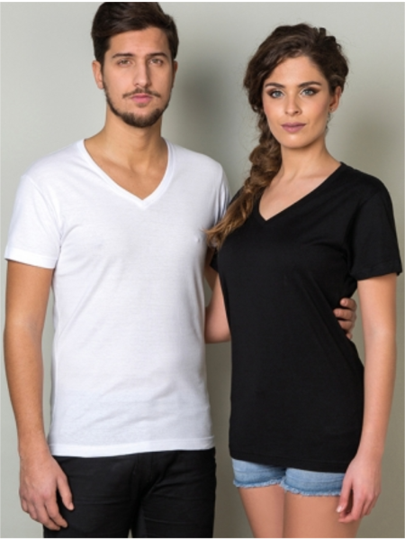 T-shirt unisex con scollo a V