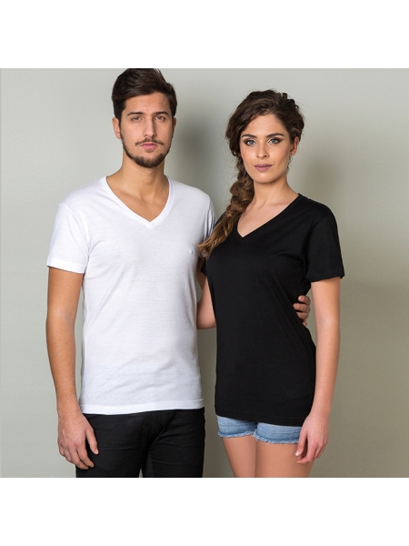 T-shirt unisex con scollo a V