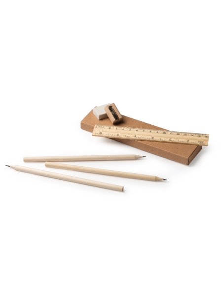 Set di scrittura in legno naturale Vernak