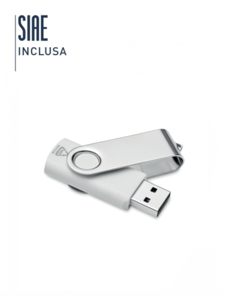 Penna USB in plastica riciclata personalizzata Techmate Rabs 16GB